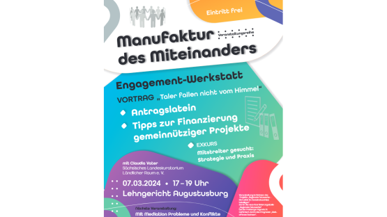 Manufaktur des Miteinanders lädt ein zur Engagementwerkstatt
